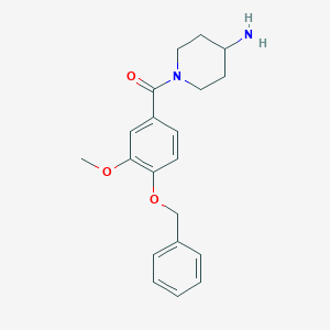 molecular formula C20H24N2O3 B7668408 (4-Aminopiperidin-1-yl)-(3-methoxy-4-phenylmethoxyphenyl)methanone 