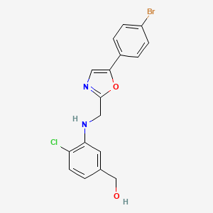 molecular formula C17H14BrClN2O2 B7668411 [3-[[5-(4-Bromophenyl)-1,3-oxazol-2-yl]methylamino]-4-chlorophenyl]methanol 