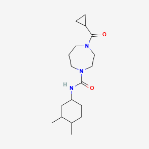 4-(cyclopropanecarbonyl)-N-(3,4-dimethylcyclohexyl)-1,4-diazepane-1-carboxamide