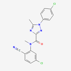 molecular formula C18H13Cl2N5O B7668422 N-(5-chloro-2-cyanophenyl)-1-(4-chlorophenyl)-N,5-dimethyl-1,2,4-triazole-3-carboxamide 