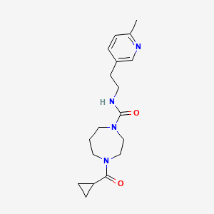 molecular formula C18H26N4O2 B7668495 4-(cyclopropanecarbonyl)-N-[2-(6-methylpyridin-3-yl)ethyl]-1,4-diazepane-1-carboxamide 