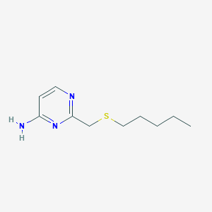 molecular formula C10H17N3S B7668524 2-(Pentylsulfanylmethyl)pyrimidin-4-amine 