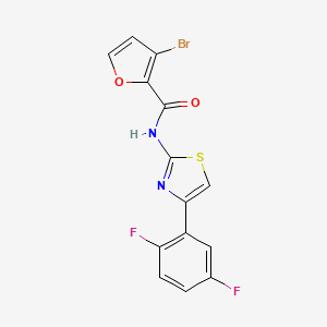 molecular formula C14H7BrF2N2O2S B7668528 3-bromo-N-[4-(2,5-difluorophenyl)-1,3-thiazol-2-yl]furan-2-carboxamide 