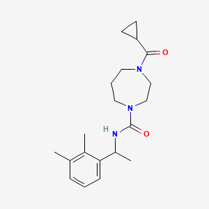 molecular formula C20H29N3O2 B7668541 4-(cyclopropanecarbonyl)-N-[1-(2,3-dimethylphenyl)ethyl]-1,4-diazepane-1-carboxamide 