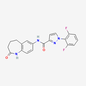 molecular formula C20H16F2N4O2 B7668546 1-(2,6-difluorophenyl)-N-(2-oxo-1,3,4,5-tetrahydro-1-benzazepin-7-yl)pyrazole-3-carboxamide 