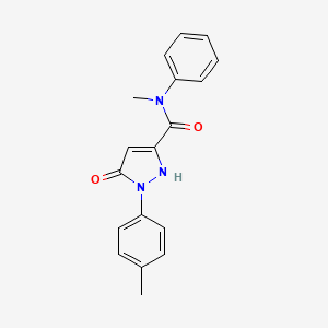 molecular formula C18H17N3O2 B7668549 N-methyl-2-(4-methylphenyl)-3-oxo-N-phenyl-1H-pyrazole-5-carboxamide 