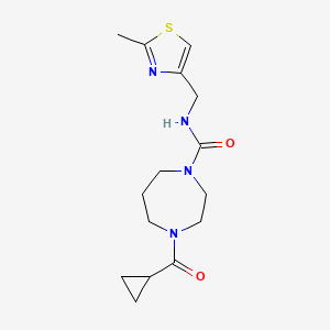 4-(cyclopropanecarbonyl)-N-[(2-methyl-1,3-thiazol-4-yl)methyl]-1,4-diazepane-1-carboxamide