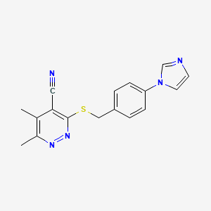 3-[(4-Imidazol-1-ylphenyl)methylsulfanyl]-5,6-dimethylpyridazine-4-carbonitrile