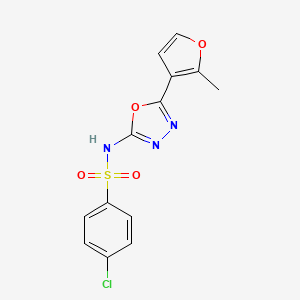 4-chloro-N-[5-(2-methylfuran-3-yl)-1,3,4-oxadiazol-2-yl]benzenesulfonamide