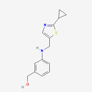 molecular formula C14H16N2OS B7668620 [3-[(2-Cyclopropyl-1,3-thiazol-5-yl)methylamino]phenyl]methanol 