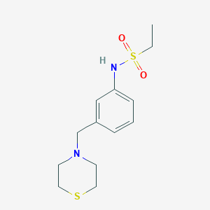 molecular formula C13H20N2O2S2 B7668624 N-[3-(thiomorpholin-4-ylmethyl)phenyl]ethanesulfonamide 