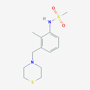 molecular formula C13H20N2O2S2 B7668630 N-[2-methyl-3-(thiomorpholin-4-ylmethyl)phenyl]methanesulfonamide 