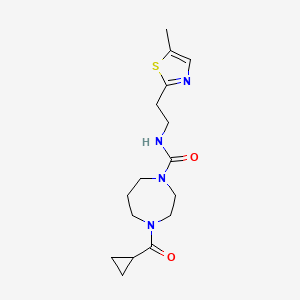 4-(cyclopropanecarbonyl)-N-[2-(5-methyl-1,3-thiazol-2-yl)ethyl]-1,4-diazepane-1-carboxamide