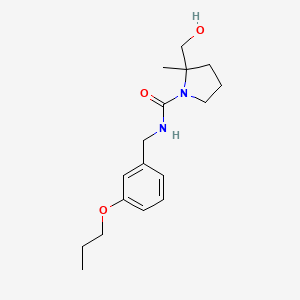 molecular formula C17H26N2O3 B7668687 2-(hydroxymethyl)-2-methyl-N-[(3-propoxyphenyl)methyl]pyrrolidine-1-carboxamide 