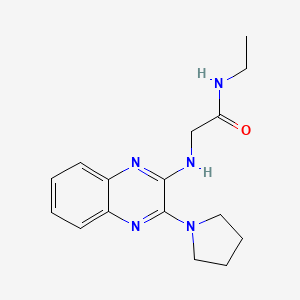 molecular formula C16H21N5O B7668719 N-ethyl-2-[(3-pyrrolidin-1-ylquinoxalin-2-yl)amino]acetamide 