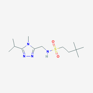 molecular formula C13H26N4O2S B7668746 3,3-dimethyl-N-[(4-methyl-5-propan-2-yl-1,2,4-triazol-3-yl)methyl]butane-1-sulfonamide 