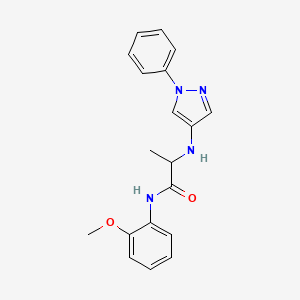 N-(2-methoxyphenyl)-2-[(1-phenylpyrazol-4-yl)amino]propanamide