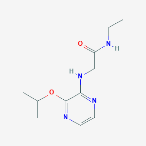 molecular formula C11H18N4O2 B7668776 N-ethyl-2-[(3-propan-2-yloxypyrazin-2-yl)amino]acetamide 