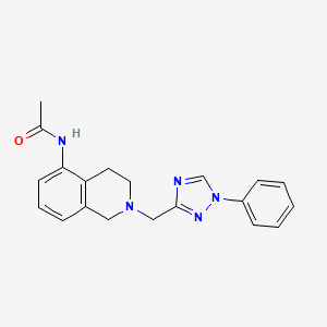 molecular formula C20H21N5O B7668782 N-[2-[(1-phenyl-1,2,4-triazol-3-yl)methyl]-3,4-dihydro-1H-isoquinolin-5-yl]acetamide 