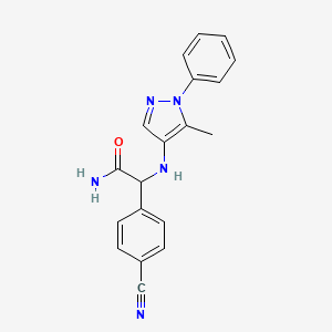 2-(4-Cyanophenyl)-2-[(5-methyl-1-phenylpyrazol-4-yl)amino]acetamide