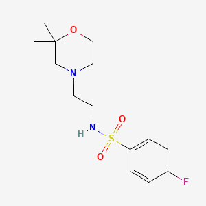 N-[2-(2,2-dimethylmorpholin-4-yl)ethyl]-4-fluorobenzenesulfonamide