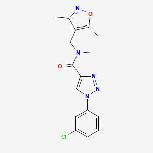 molecular formula C16H16ClN5O2 B7668814 1-(3-chlorophenyl)-N-[(3,5-dimethyl-1,2-oxazol-4-yl)methyl]-N-methyltriazole-4-carboxamide 