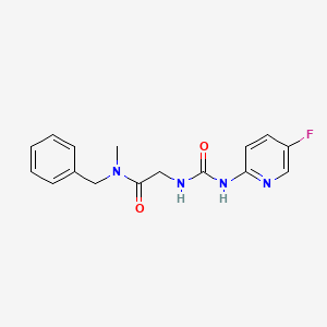 molecular formula C16H17FN4O2 B7668825 N-benzyl-2-[(5-fluoropyridin-2-yl)carbamoylamino]-N-methylacetamide 