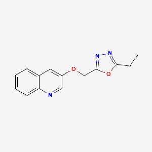 molecular formula C14H13N3O2 B7668834 2-Ethyl-5-(quinolin-3-yloxymethyl)-1,3,4-oxadiazole 