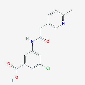 3-Chloro-5-[[2-(6-methylpyridin-3-yl)acetyl]amino]benzoic acid