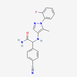 2-(4-Cyanophenyl)-2-[[1-(2-fluorophenyl)-5-methylpyrazol-4-yl]amino]acetamide