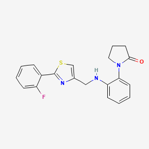 molecular formula C20H18FN3OS B7668947 1-[2-[[2-(2-Fluorophenyl)-1,3-thiazol-4-yl]methylamino]phenyl]pyrrolidin-2-one 