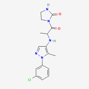 1-[2-[[1-(3-Chlorophenyl)-5-methylpyrazol-4-yl]amino]propanoyl]imidazolidin-2-one