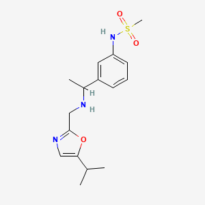 N-[3-[1-[(5-propan-2-yl-1,3-oxazol-2-yl)methylamino]ethyl]phenyl]methanesulfonamide