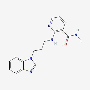 molecular formula C17H19N5O B7668997 2-[3-(benzimidazol-1-yl)propylamino]-N-methylpyridine-3-carboxamide 