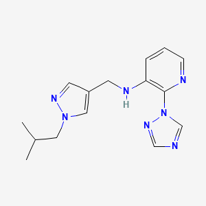 N-[[1-(2-methylpropyl)pyrazol-4-yl]methyl]-2-(1,2,4-triazol-1-yl)pyridin-3-amine