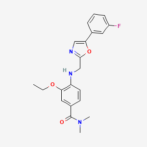 3-ethoxy-4-[[5-(3-fluorophenyl)-1,3-oxazol-2-yl]methylamino]-N,N-dimethylbenzamide