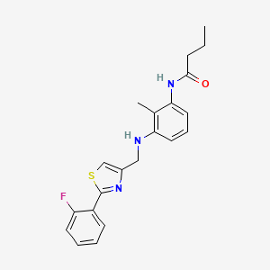 molecular formula C21H22FN3OS B7669030 N-[3-[[2-(2-fluorophenyl)-1,3-thiazol-4-yl]methylamino]-2-methylphenyl]butanamide 