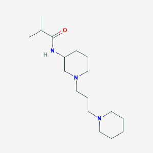 molecular formula C17H33N3O B7669037 2-methyl-N-[1-(3-piperidin-1-ylpropyl)piperidin-3-yl]propanamide 