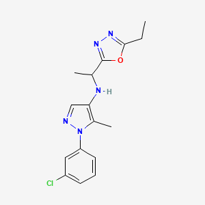 1-(3-chlorophenyl)-N-[1-(5-ethyl-1,3,4-oxadiazol-2-yl)ethyl]-5-methylpyrazol-4-amine