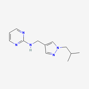 N-[[1-(2-methylpropyl)pyrazol-4-yl]methyl]pyrimidin-2-amine