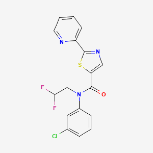 N-(3-chlorophenyl)-N-(2,2-difluoroethyl)-2-pyridin-2-yl-1,3-thiazole-5-carboxamide