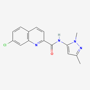 molecular formula C15H13ClN4O B7669122 7-chloro-N-(2,5-dimethylpyrazol-3-yl)quinoline-2-carboxamide 