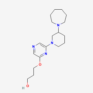 molecular formula C18H30N4O2 B7669128 3-[6-[3-(Azepan-1-yl)piperidin-1-yl]pyrazin-2-yl]oxypropan-1-ol 