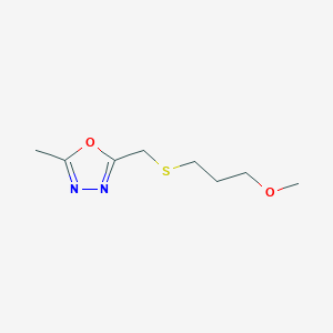 2-(3-Methoxypropylsulfanylmethyl)-5-methyl-1,3,4-oxadiazole