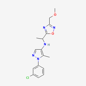 1-(3-chlorophenyl)-N-[1-[3-(methoxymethyl)-1,2,4-oxadiazol-5-yl]ethyl]-5-methylpyrazol-4-amine