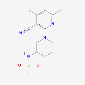 molecular formula C14H20N4O2S B7669162 N-[1-(3-cyano-4,6-dimethylpyridin-2-yl)piperidin-3-yl]methanesulfonamide 