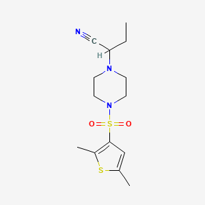 molecular formula C14H21N3O2S2 B7669172 2-[4-(2,5-Dimethylthiophen-3-yl)sulfonylpiperazin-1-yl]butanenitrile 