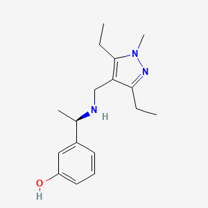 molecular formula C17H25N3O B7669182 3-[(1R)-1-[(3,5-diethyl-1-methylpyrazol-4-yl)methylamino]ethyl]phenol 