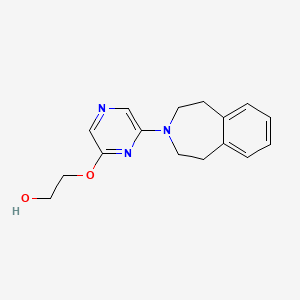 molecular formula C16H19N3O2 B7669193 2-[6-(1,2,4,5-Tetrahydro-3-benzazepin-3-yl)pyrazin-2-yl]oxyethanol 