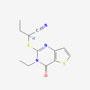 2-(3-Ethyl-4-oxothieno[3,2-d]pyrimidin-2-yl)sulfanylbutanenitrile